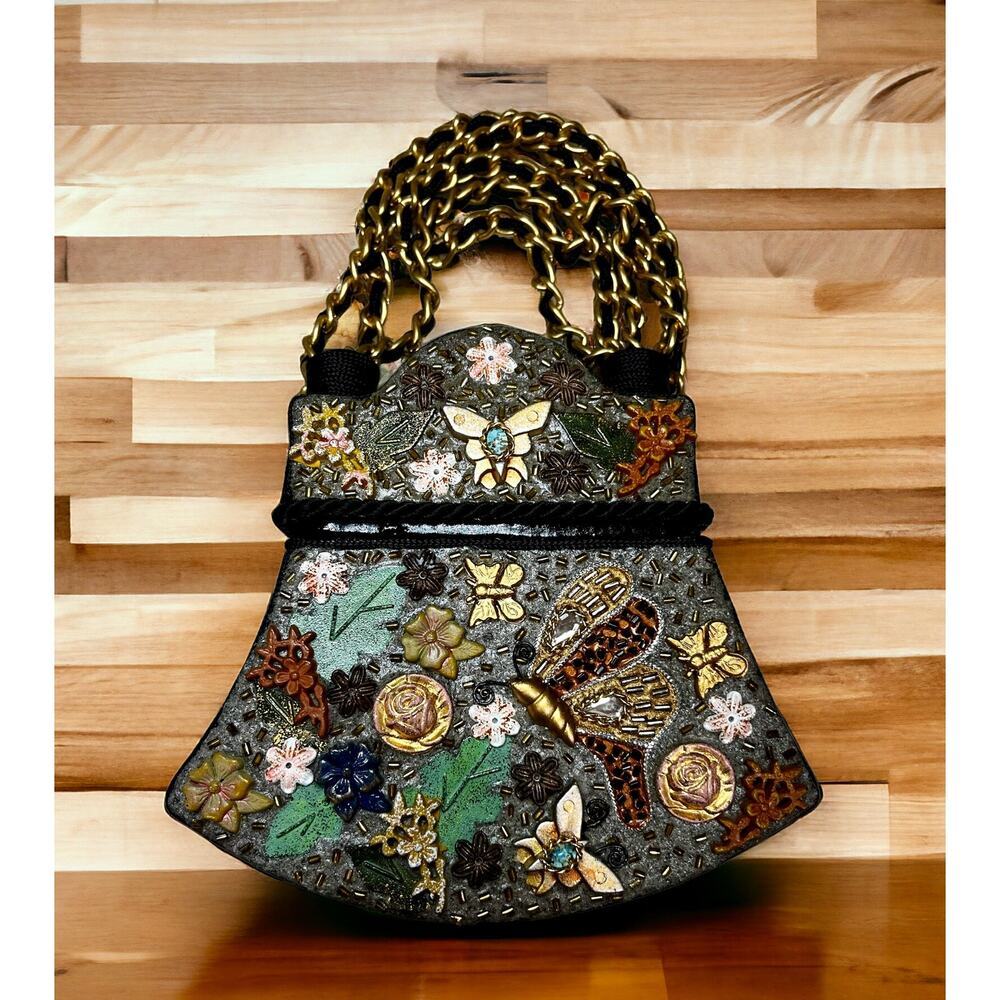 Vintage Mary Frances Top Lift Butterfly Bell Box Bag